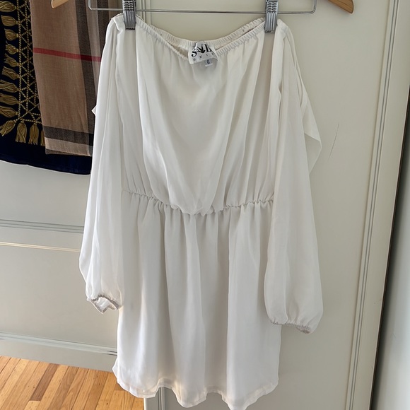 Sabo Skirt Chiffon Lightweight White  Dress - Picture 5 of 12